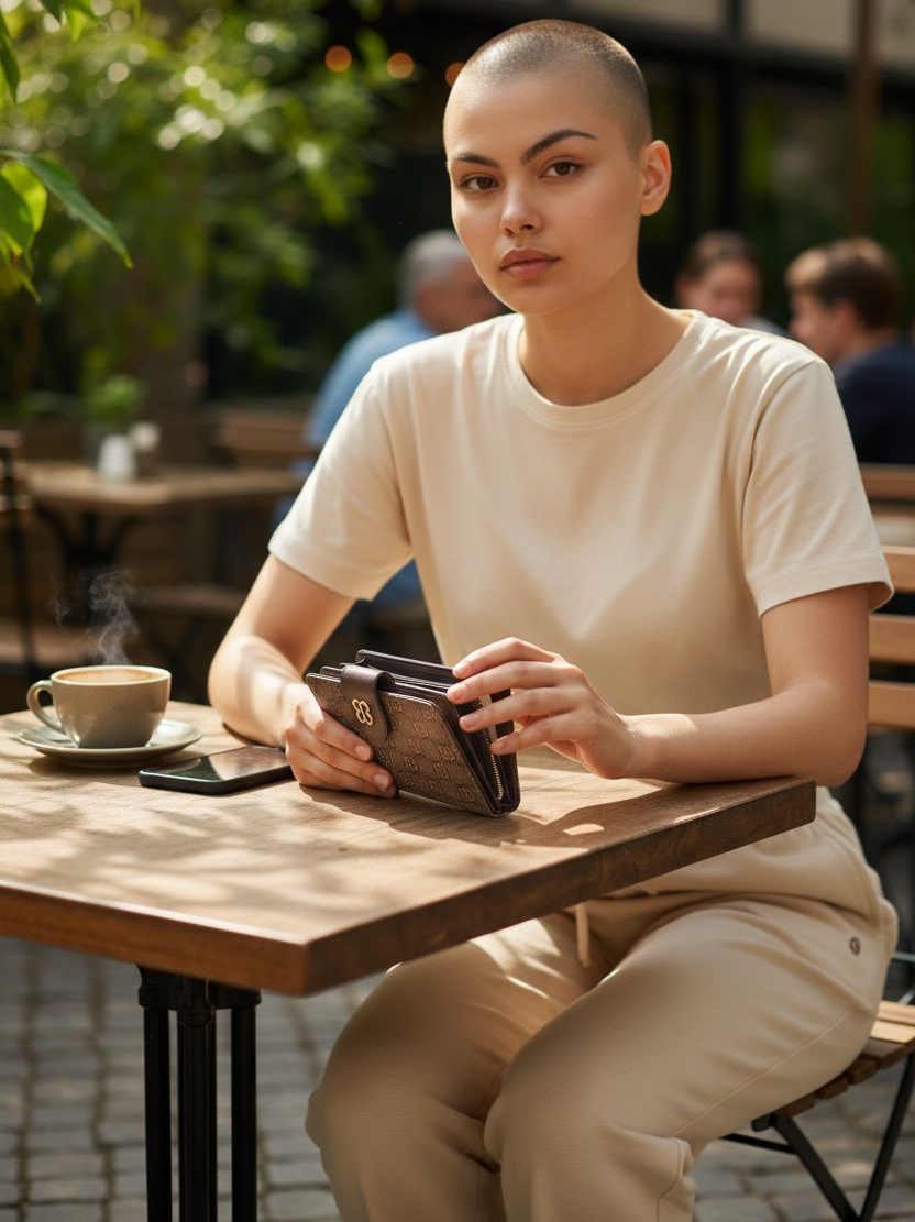 Bessie Mono Print Lady Purse – Coffee