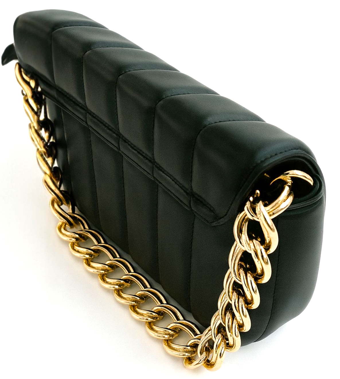 Black Quilted Gold Chain Shoulder & Crossbody Bag