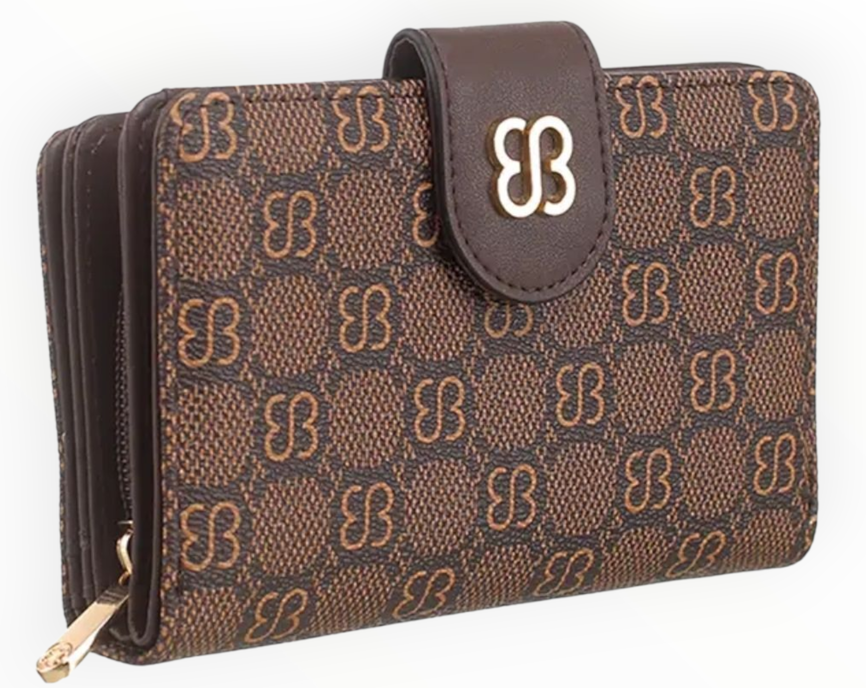 Bessie Mono Print Lady Purse – Coffee