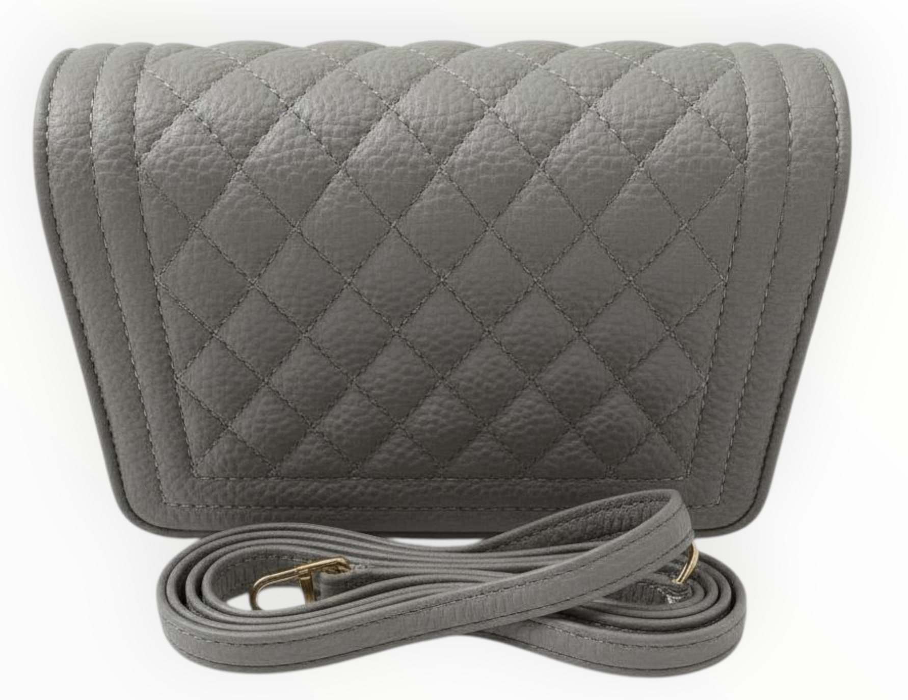 Bessie Quilted Flap Over Cross Body Bag – Grey