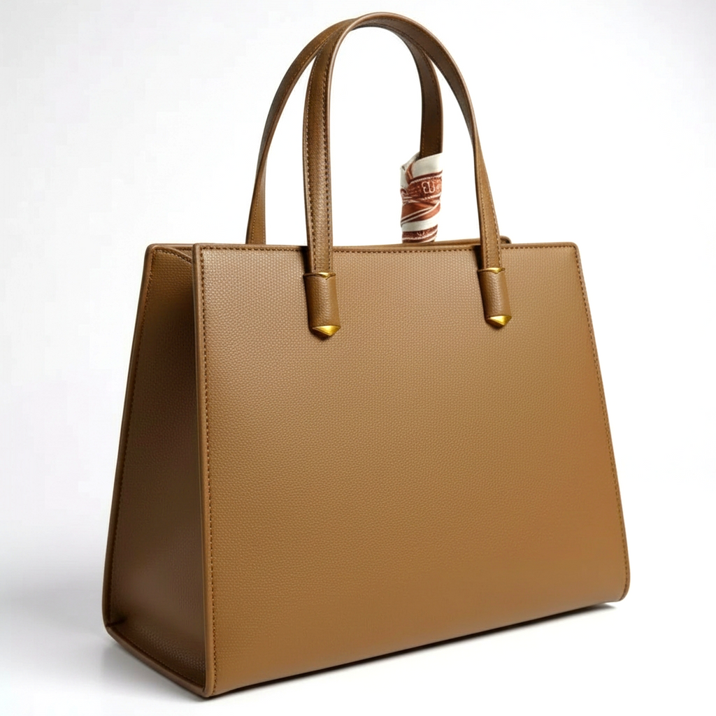 Bessie London Taupe Tote Bag with Silk Scarf – Chic Everyday Carry