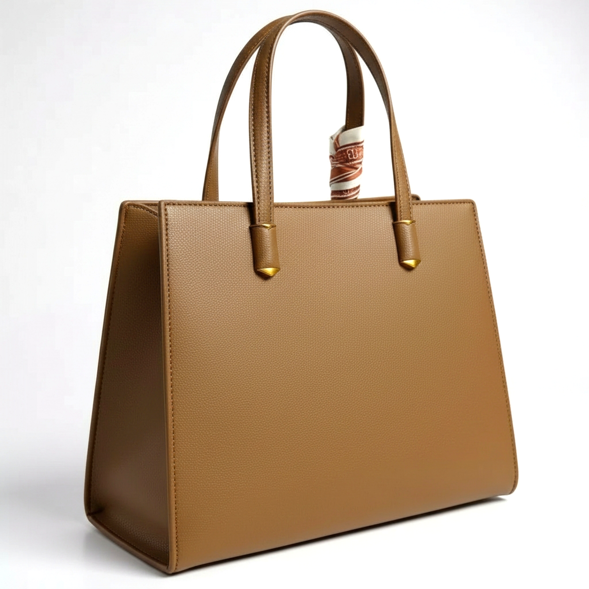 Bessie London Taupe Tote Bag with Silk Scarf – Chic Everyday Carry