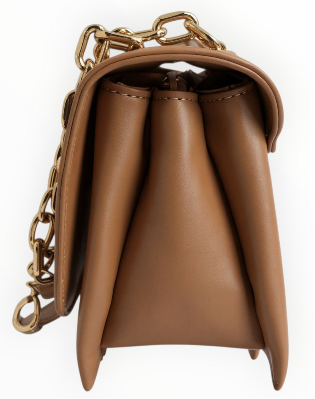 Bessie London Camel Two-Tone Ring Chain Flap Bag – Elegant Shoulder Style