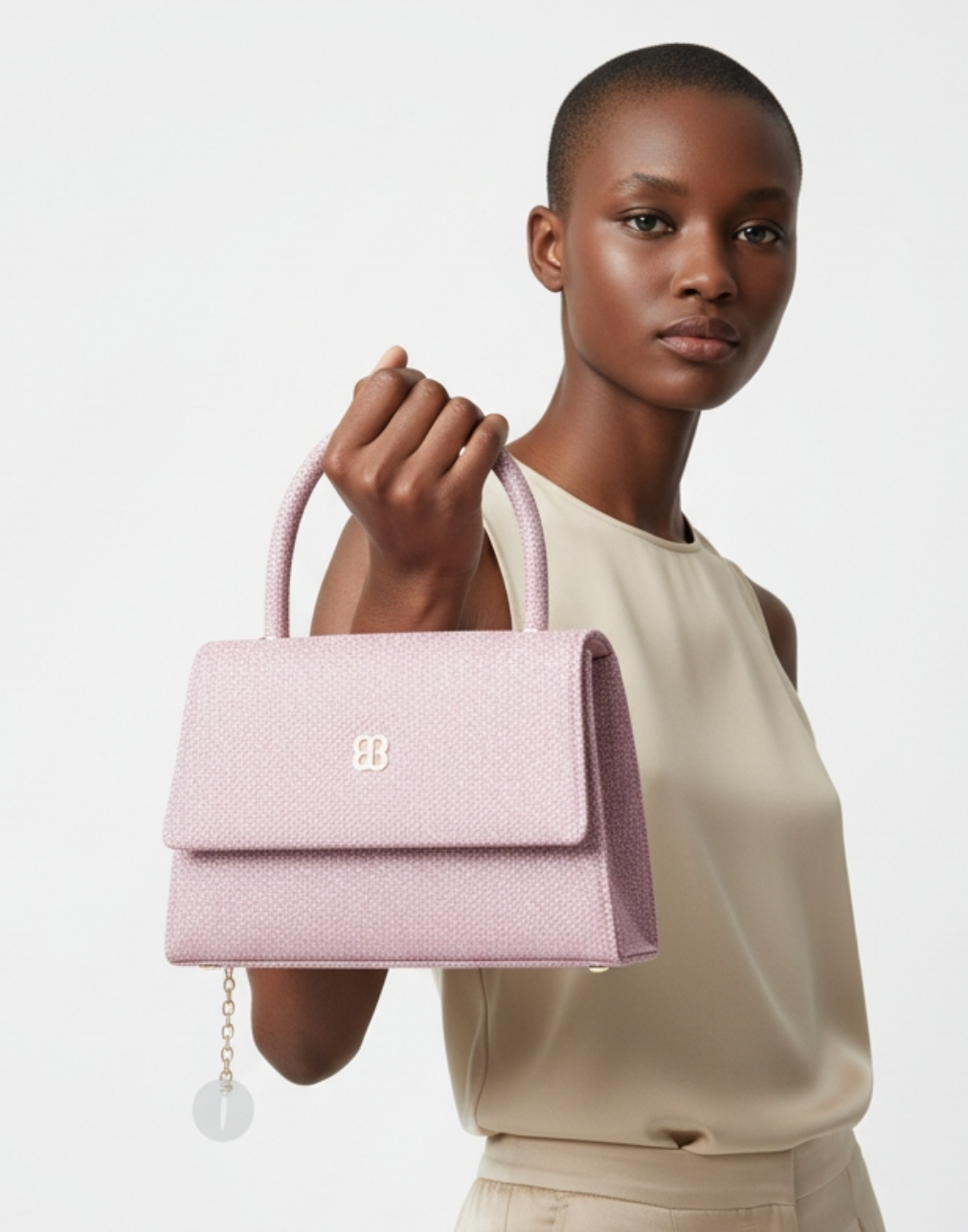 Bessie London Top Handle Flap Over Bag – Pink