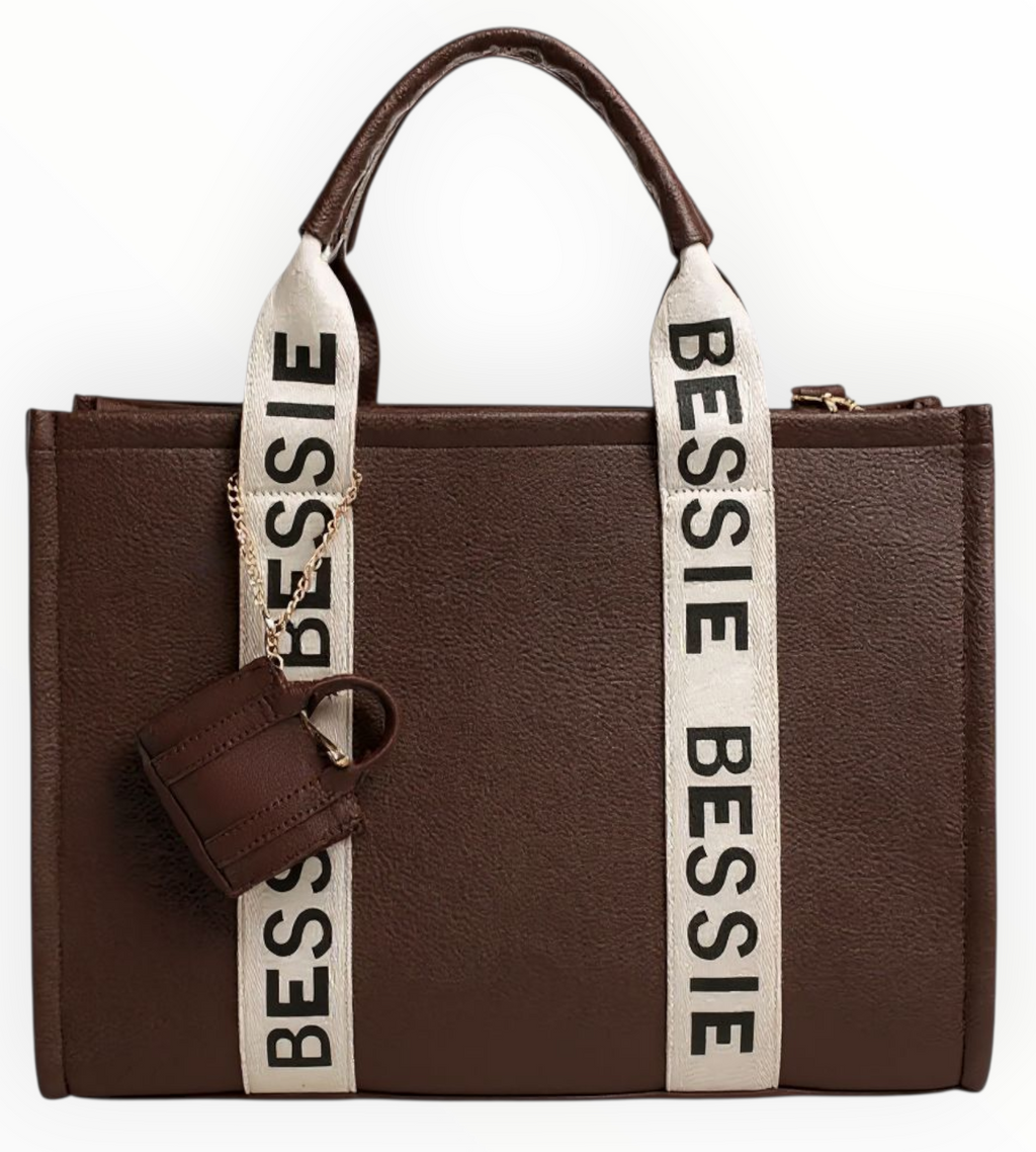 ☕ Bessie London Logo Banner Tote Bag – Coffee